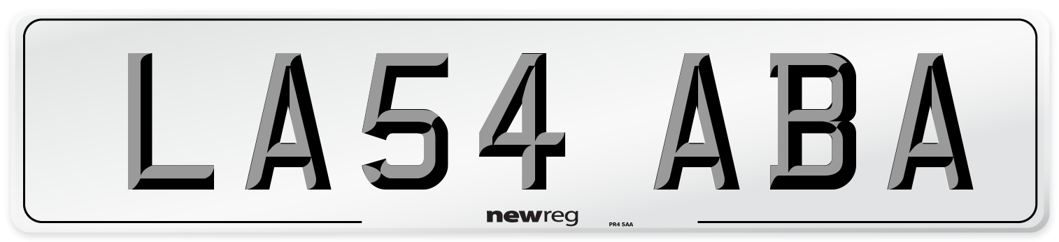 LA54 ABA Number Plate from New Reg